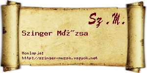 Szinger Múzsa névjegykártya